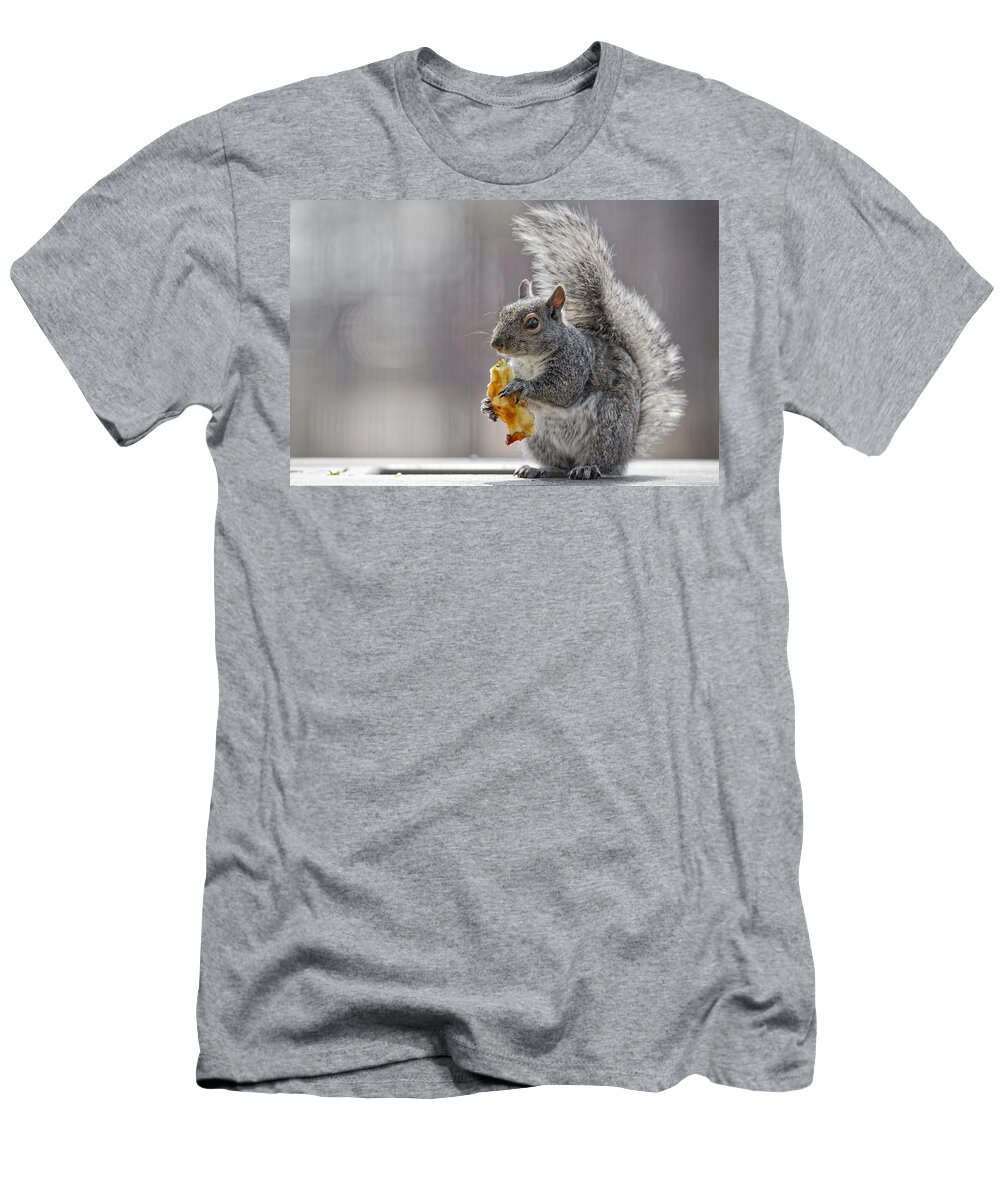 Adorable T-Shirt featuring the photograph Squirrel #1 by Peter Lakomy