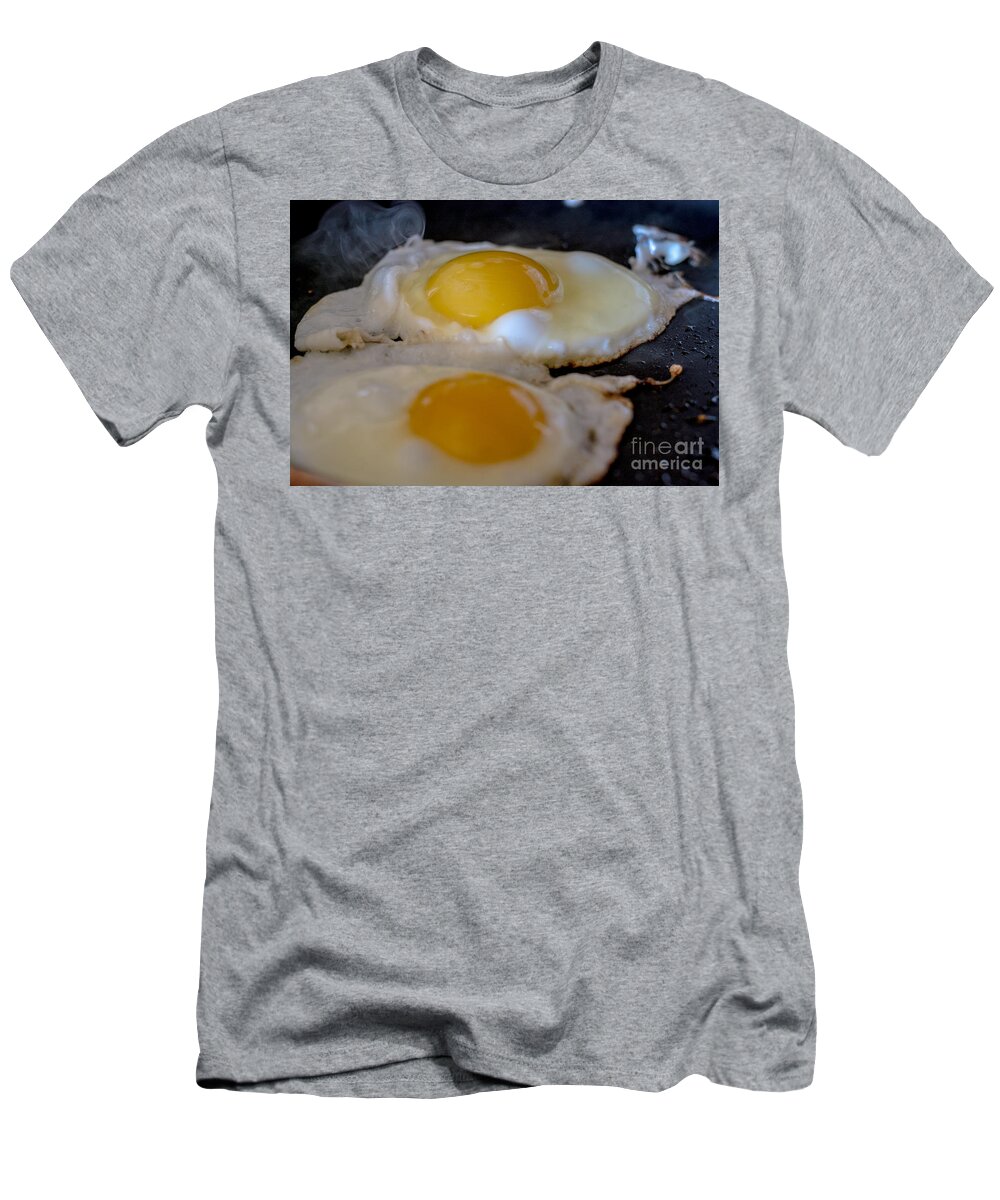 Kitchen Art T-Shirt featuring the photograph Sunny Side Up Please #1 by Cheryl Baxter