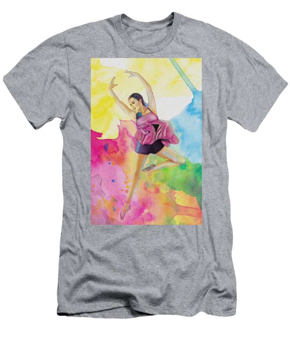 Catf T-Shirt featuring the painting Ballet Dancer #2 by Corporate Art Task Force