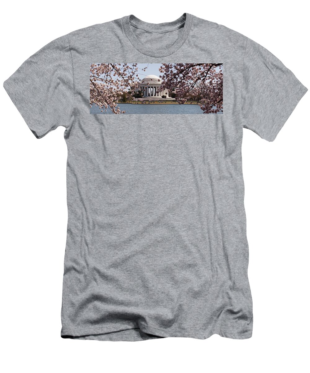 Photography T-Shirt featuring the photograph Cherry Blossom Trees In The Tidal Basin #2 by Panoramic Images