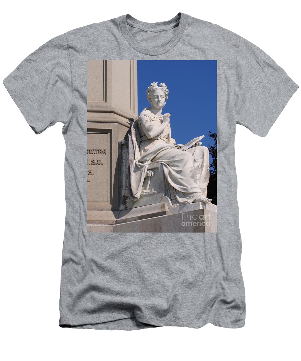 Statue T-Shirt featuring the photograph Gettysburg National Cemetery #2 by Susan Carella
