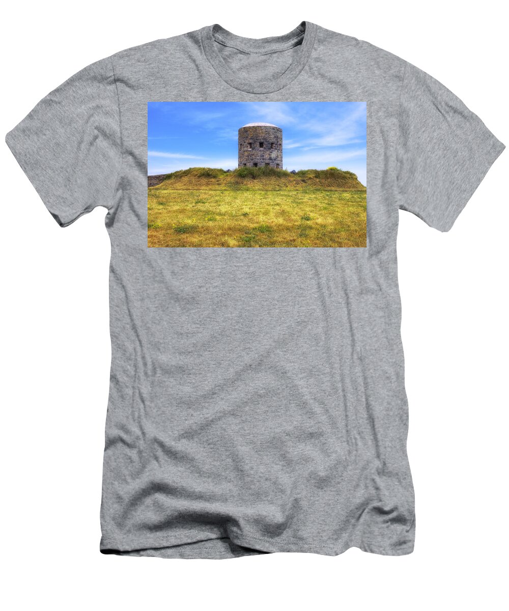 La Rousse Tower T-Shirt featuring the photograph La Rousse Tower - Guernsey #2 by Joana Kruse