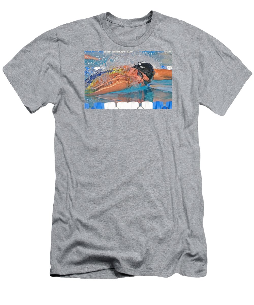 Michael Phelps T-Shirt featuring the photograph Michael Phelps #2 by Duncan Selby