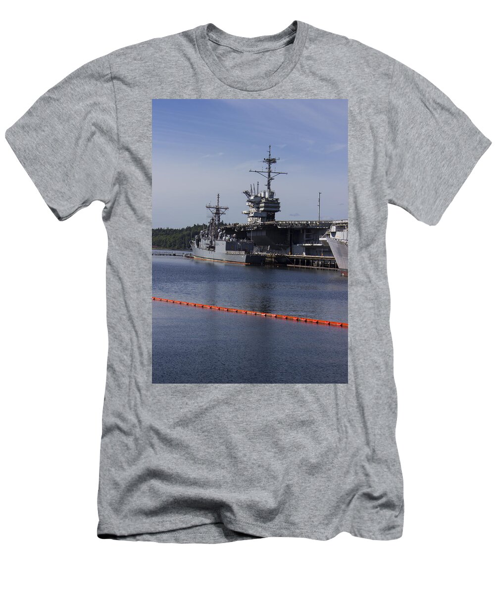 Navy Ship T-Shirt featuring the photograph Puget Sound Naval Shipyard wa8 #1 by Cathy Anderson