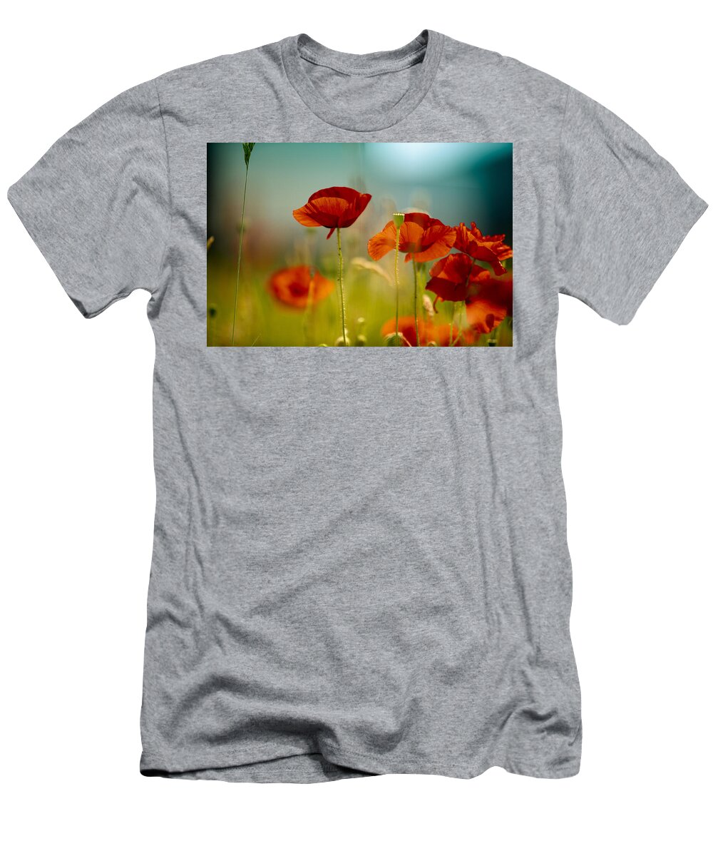 Poppy T-Shirt featuring the photograph Summer Poppy #2 by Nailia Schwarz