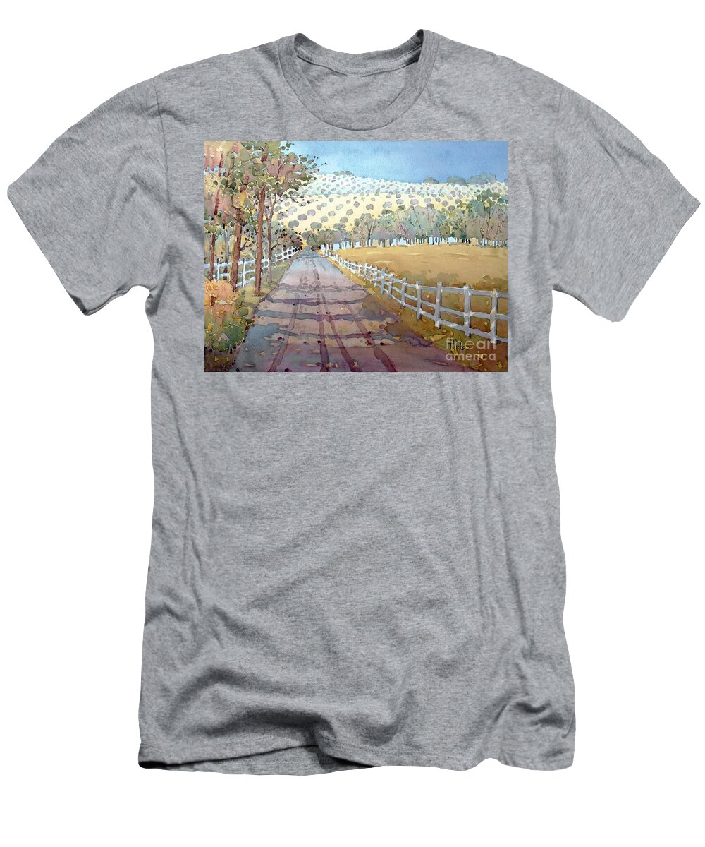 Virginia T-Shirt featuring the painting This Way to the Vineyard by Joyce Hicks