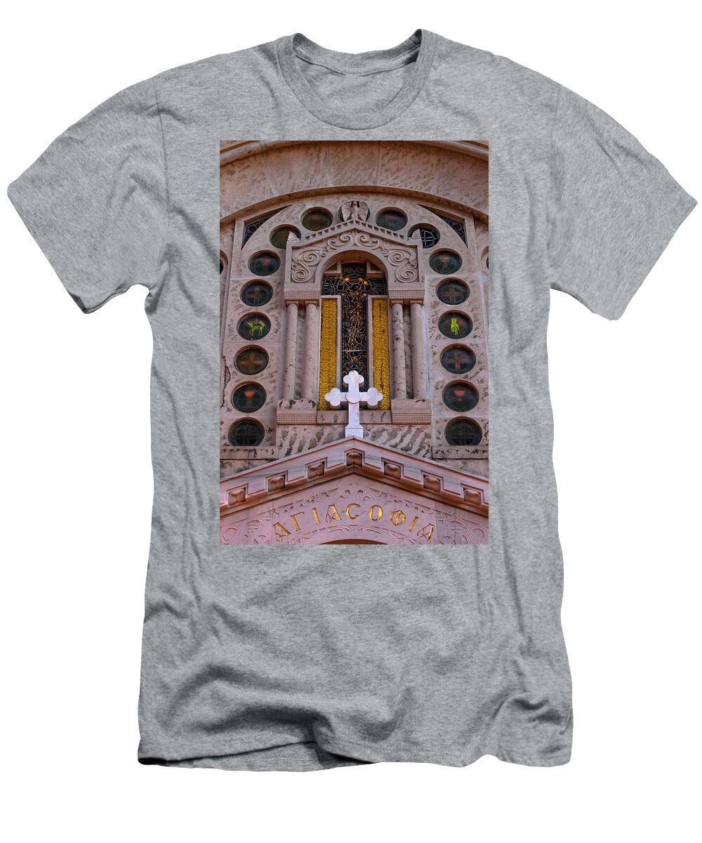1948 T-Shirt featuring the photograph White Cross at St Sophia by Ed Gleichman