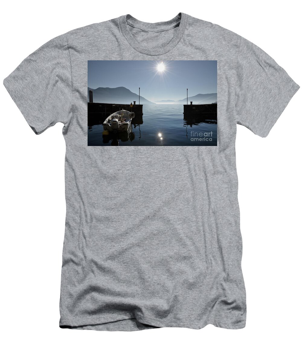 Boat T-Shirt featuring the photograph Small port #3 by Mats Silvan