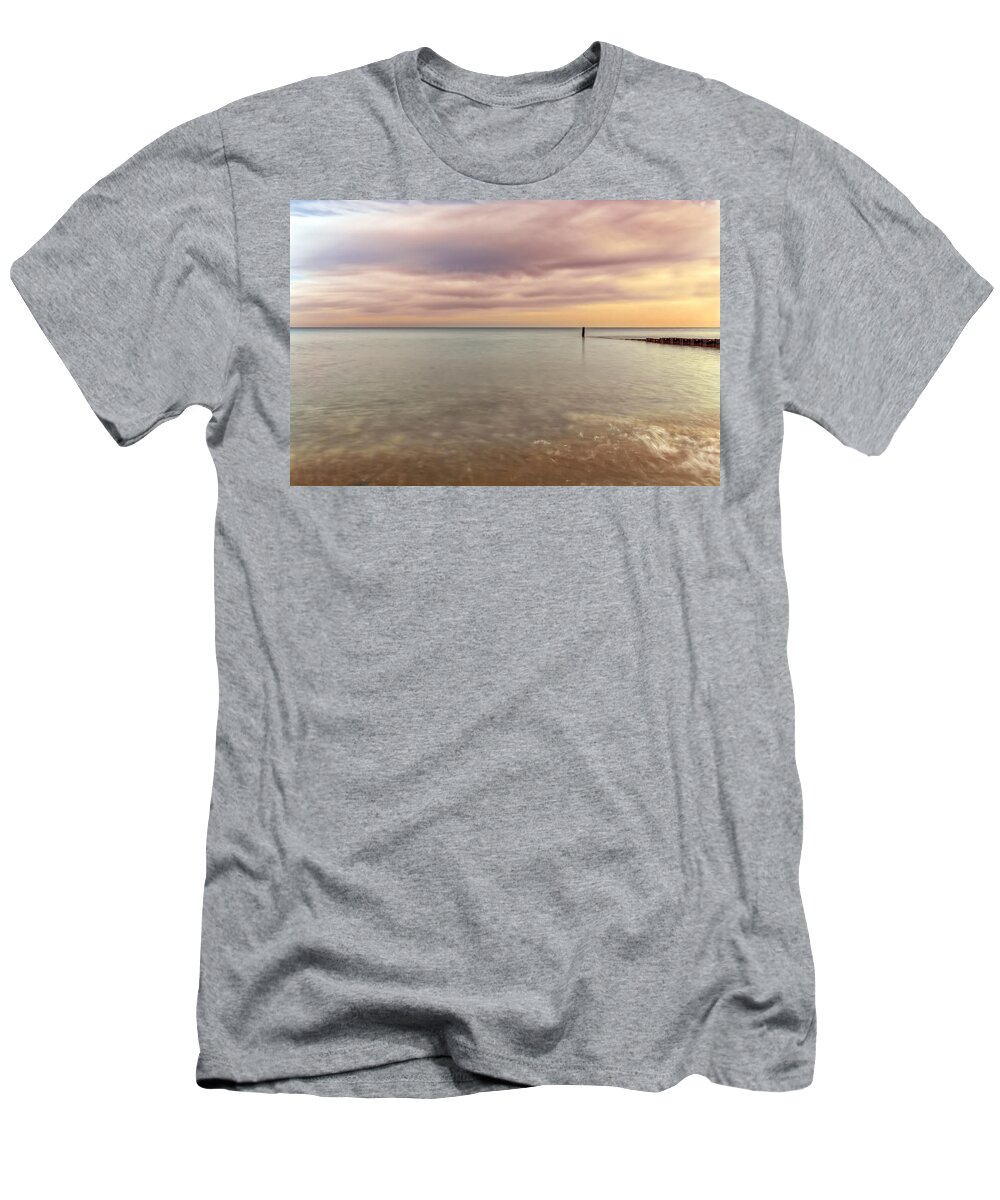 Lake Michigan T-Shirt featuring the photograph Breakwater by Peter Lakomy