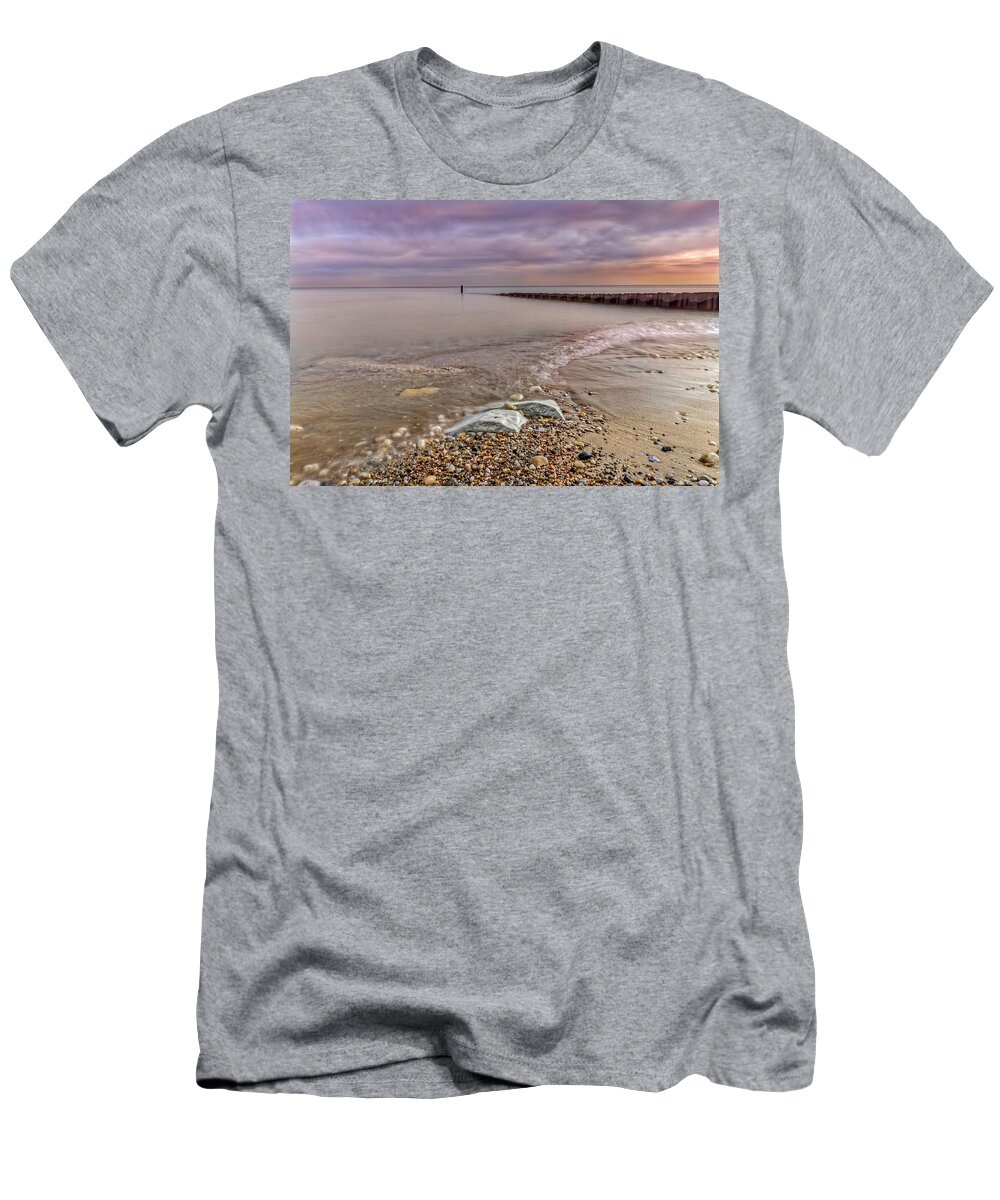 Lake Michigan T-Shirt featuring the photograph Breakwater #7 by Peter Lakomy