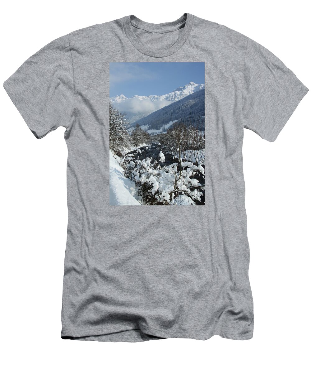 Winterday T-Shirt featuring the photograph A Beautiful Winterday - Austrian Alps by Christiane Schulze Art And Photography