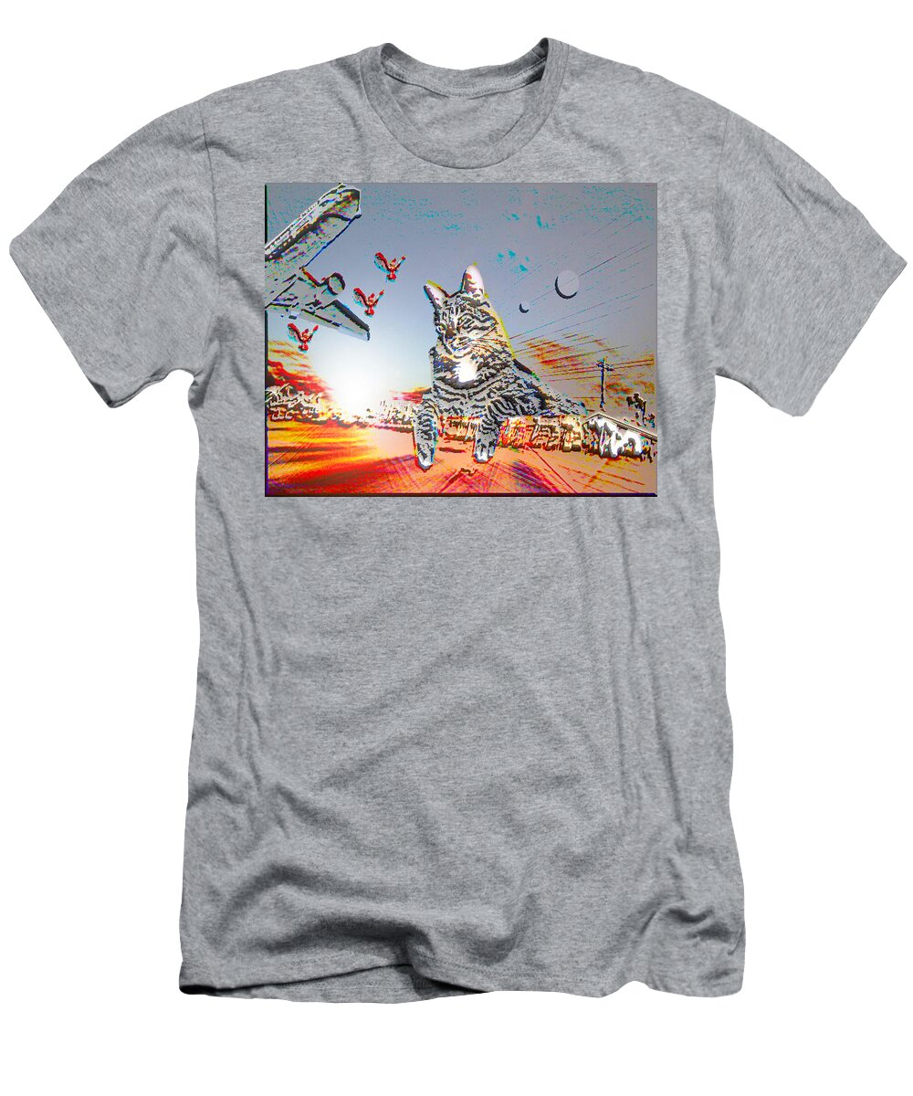 Cat T-Shirt featuring the photograph A Cat's World by Dart Humeston