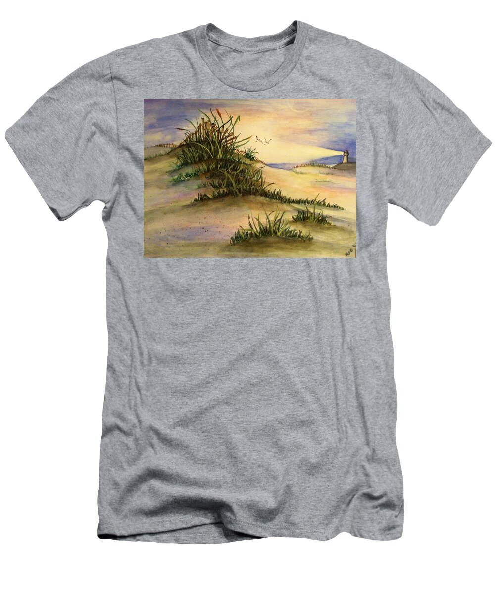  T-Shirt featuring the painting A Day At The Beach by Hae Kim