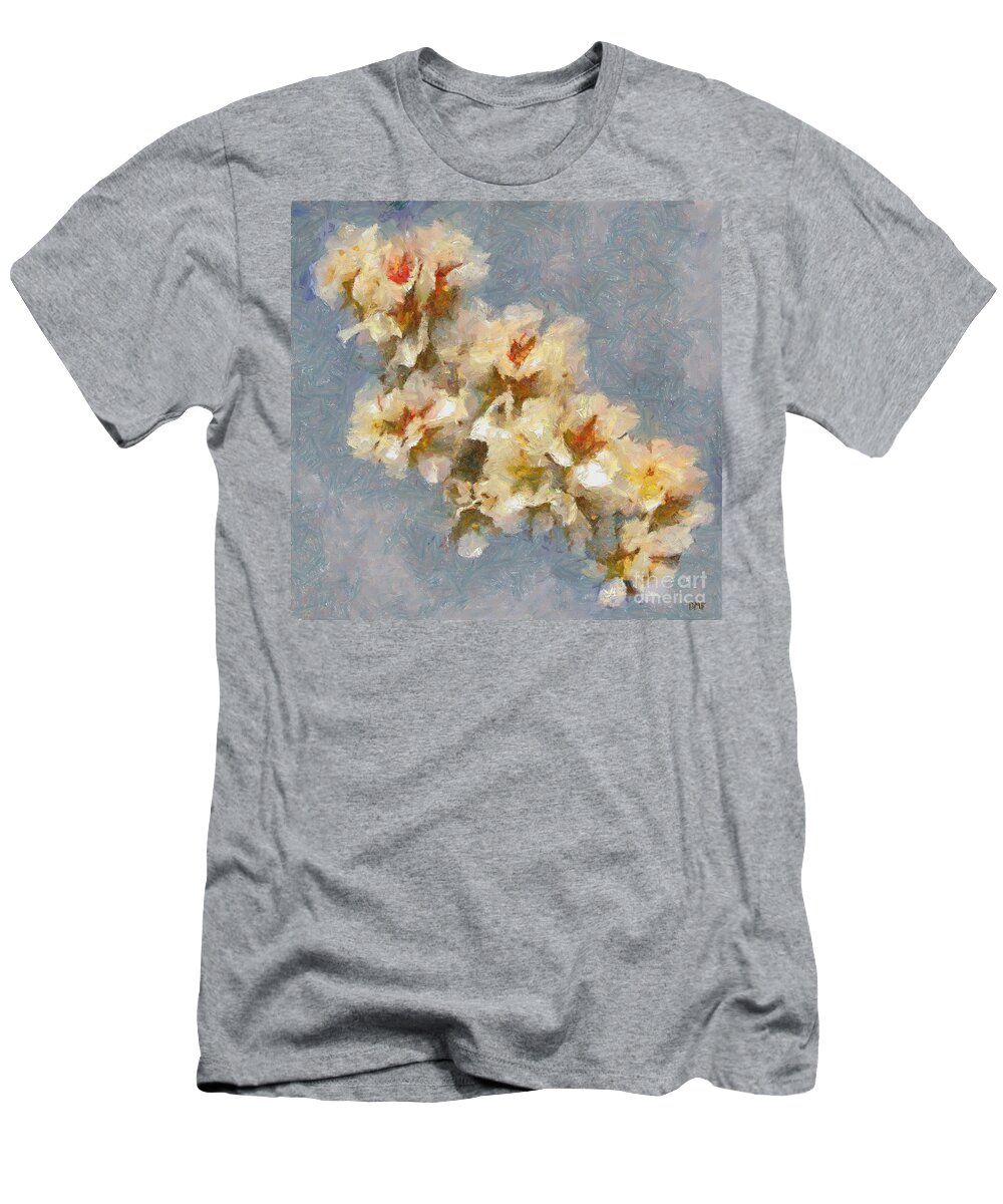 Still Life T-Shirt featuring the painting A Flourishing Cherry Branch by Dragica Micki Fortuna