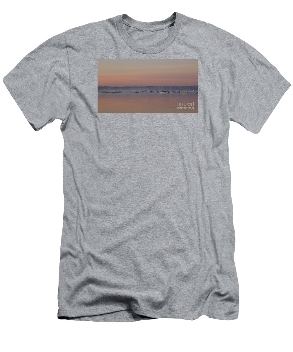 A Foggy Fishing Day T-Shirt featuring the photograph A Foggy Fishing Day by John Telfer