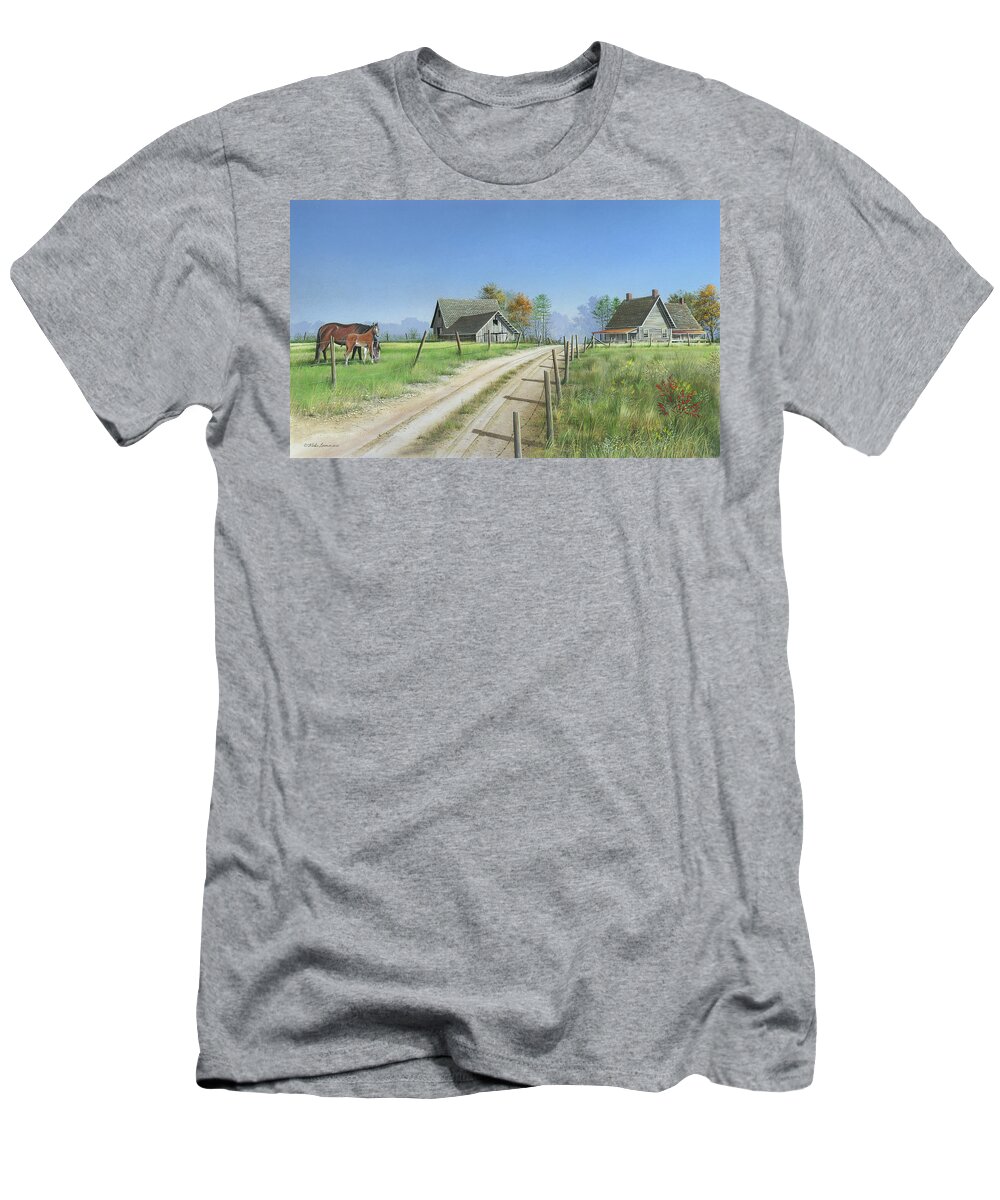 Landscape T-Shirt featuring the painting A New Beginning by Mike Brown