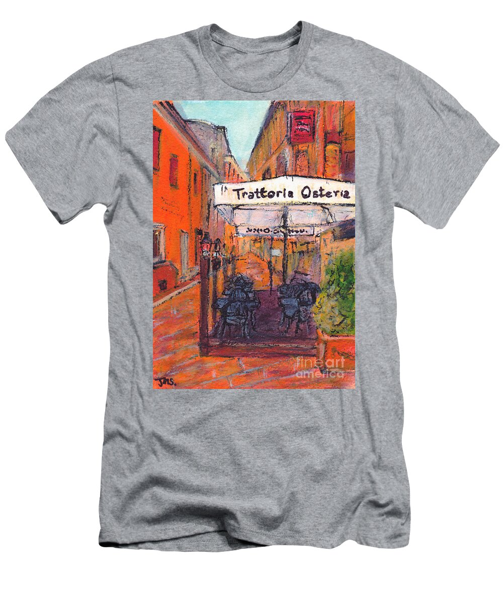 Painting T-Shirt featuring the painting A Quiet Spot Bologna Italy by Jackie Sherwood