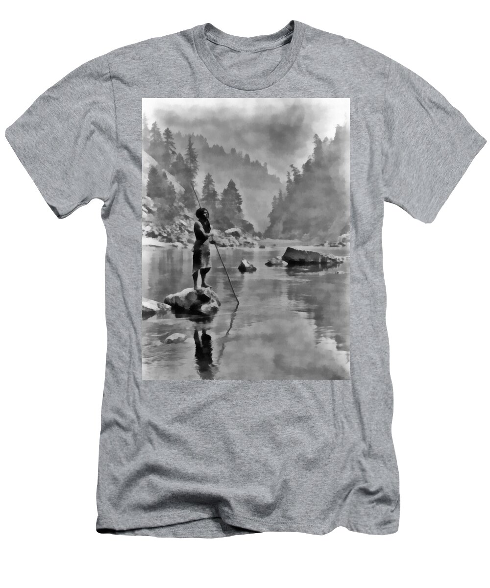 A Smoky Day At The Sugar Bowl T-Shirt featuring the digital art A smoky day at the Sugar Bowl by Edward S Curtis