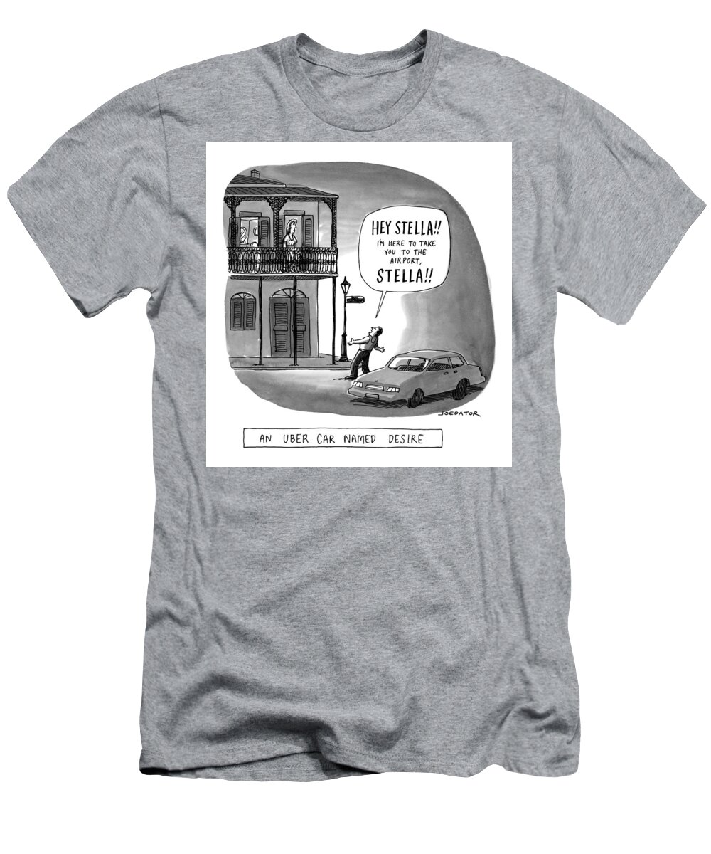 Stella T-Shirt featuring the drawing An Uber Car Named Desire by Joe Dator