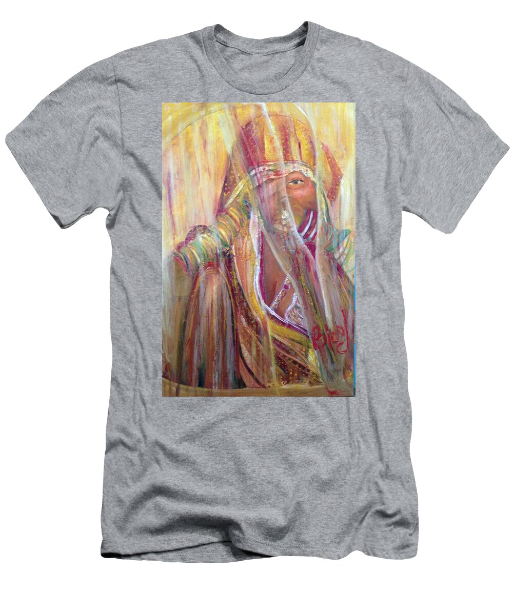 India T-Shirt featuring the painting Aabharana by Peggy Blood