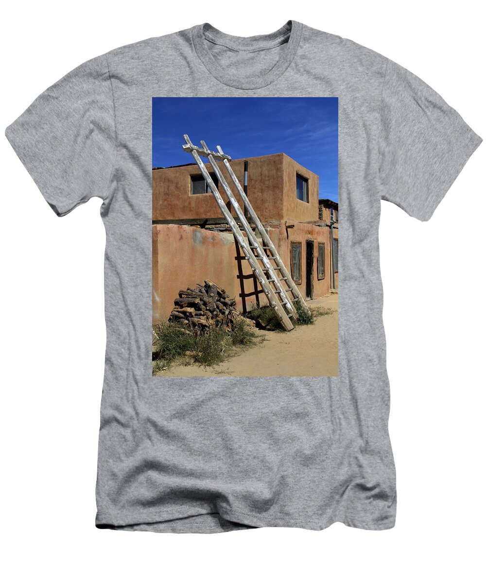 Acoma Pueblo T-Shirt featuring the photograph Acoma Pueblo Adobe Homes 3 by Mike McGlothlen