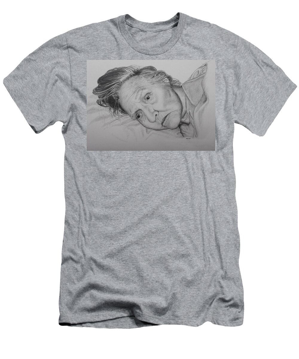 Dementia T-Shirt featuring the drawing Advanced Dementia by Daniel Reed