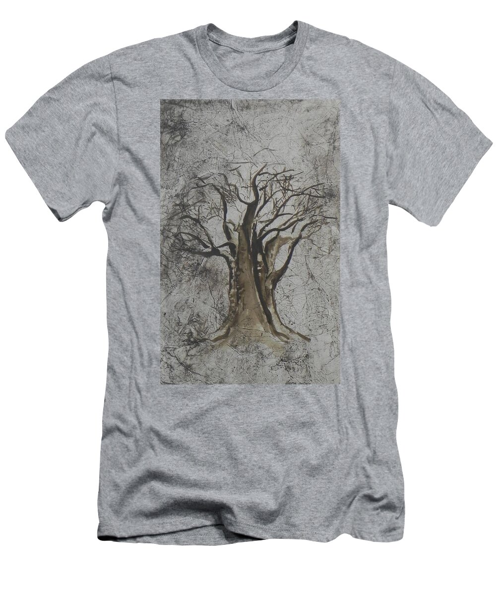 African Tree T-Shirt featuring the painting Africa presence by Ilona Petzer