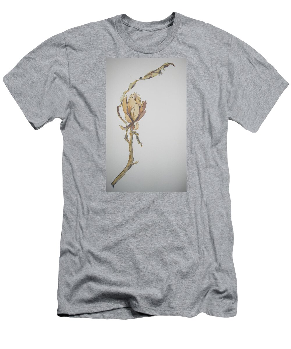 Pen And Ink T-Shirt featuring the painting Felled by the Frost by Maria Hunt