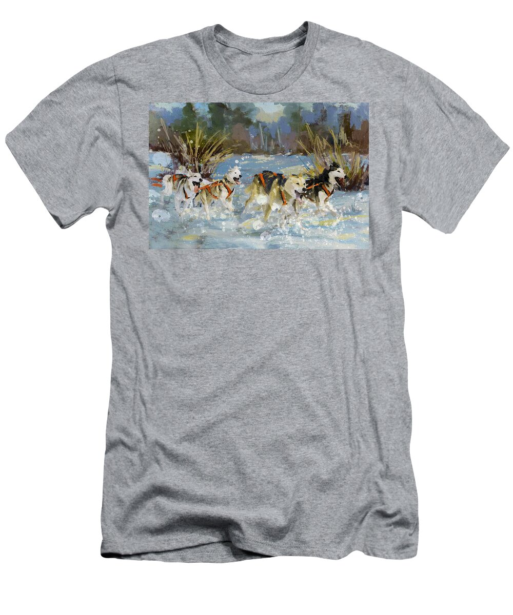 Alberta T-Shirt featuring the painting Alberta Landscape 8 by Mahnoor Shah