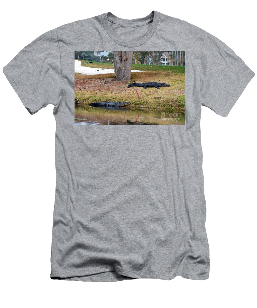 Osprey Point Golf Course T-Shirt featuring the photograph Alligator Hazard by Catherine Sherman