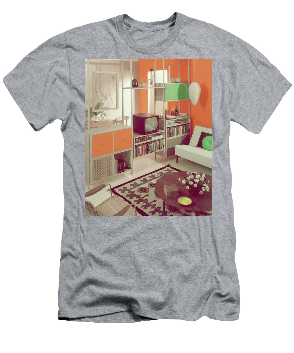 Dec-erector T-Shirt featuring the photograph An Orange Living Room by Haanel Cassidy