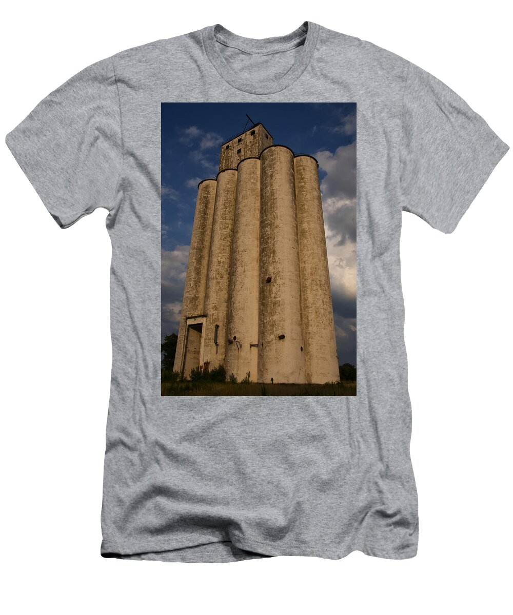 Grain Tower T-Shirt featuring the photograph Antique Grain Tower by Flees Photos
