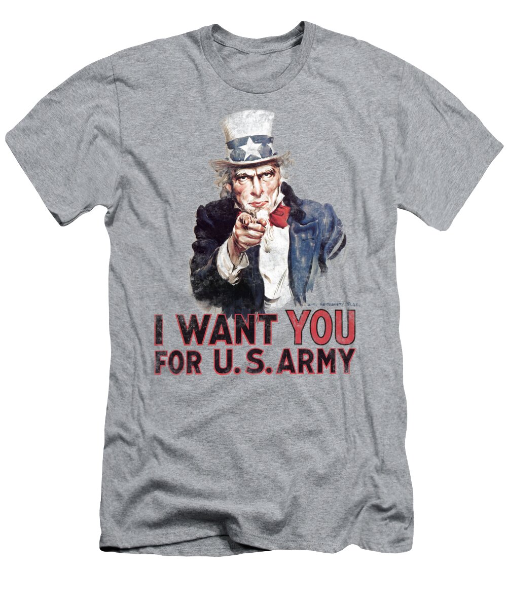  T-Shirt featuring the digital art Army - I Want You by Brand A