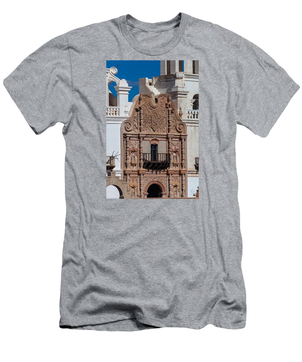 San Xavier Del Bac T-Shirt featuring the photograph Artwork at San Xavier del Bac by Ed Gleichman