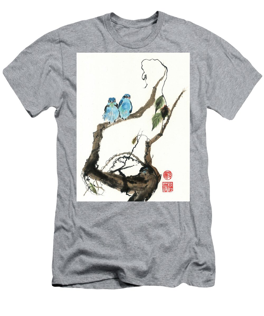 Birds T-Shirt featuring the painting Attitude by Terri Harris
