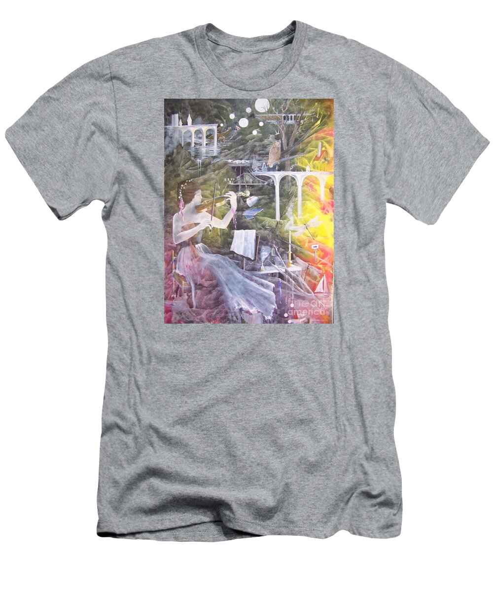 Girl T-Shirt featuring the painting Aubry's Nocturne by Jackie Mueller-Jones