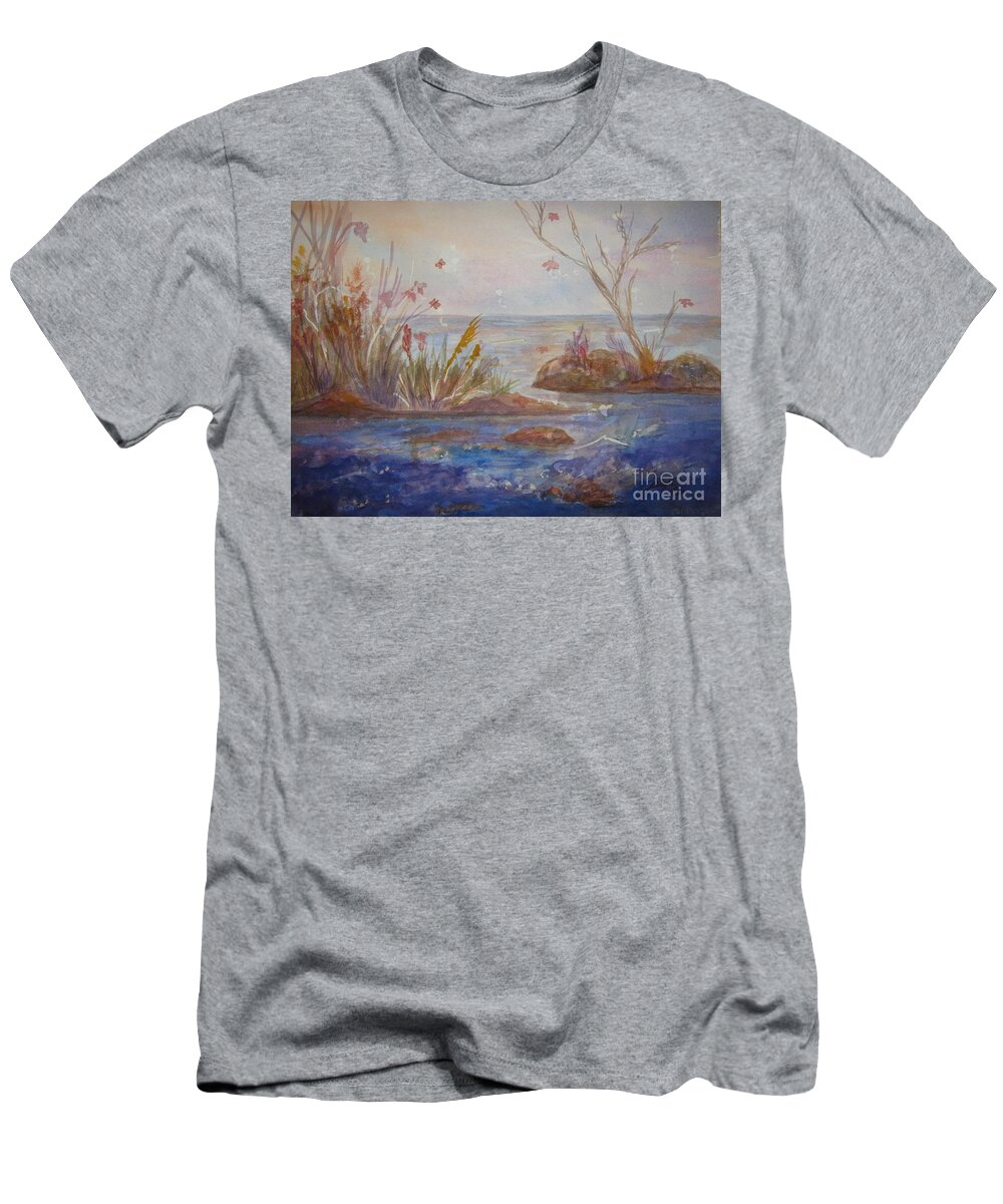 Autum Decor T-Shirt featuring the painting Autumnal Fantasy by Ellen Levinson