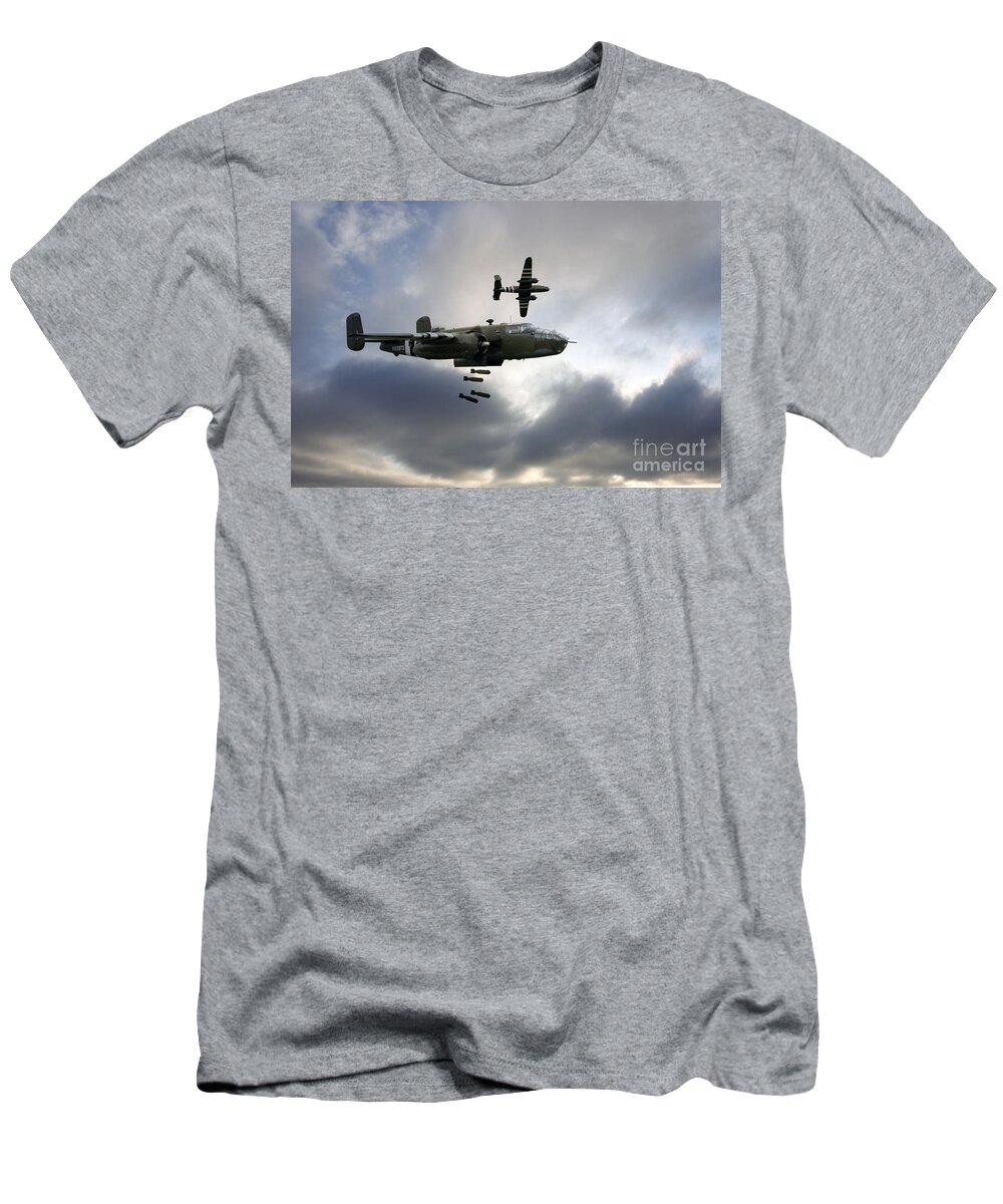 B25 Mitchell Bomber T-Shirt featuring the digital art B25 Mitchell Bombers by Airpower Art