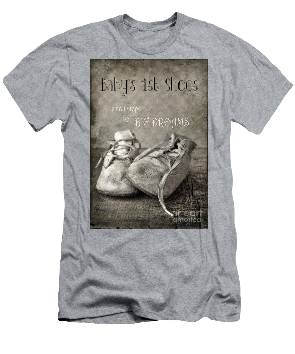 Shoes T-Shirt featuring the photograph Baby's First Shoes by Jill Battaglia