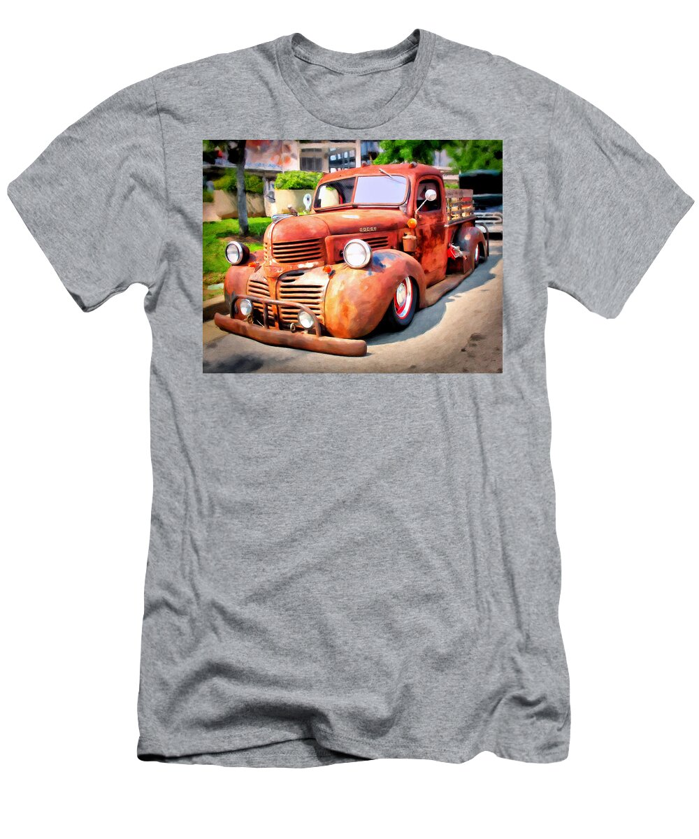 Old Truck T-Shirt featuring the painting Bagged Out Dodge by Michael Pickett