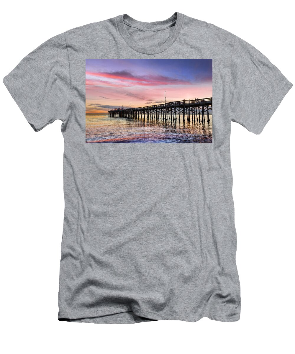 Balboa T-Shirt featuring the photograph Balboa Pier Sunset by Kelley King