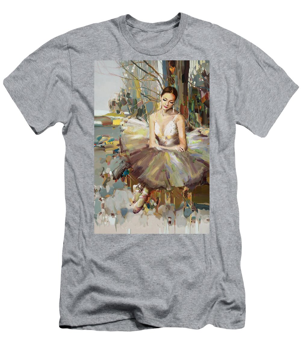 Catf T-Shirt featuring the painting Ballerina 32 by Mahnoor Shah