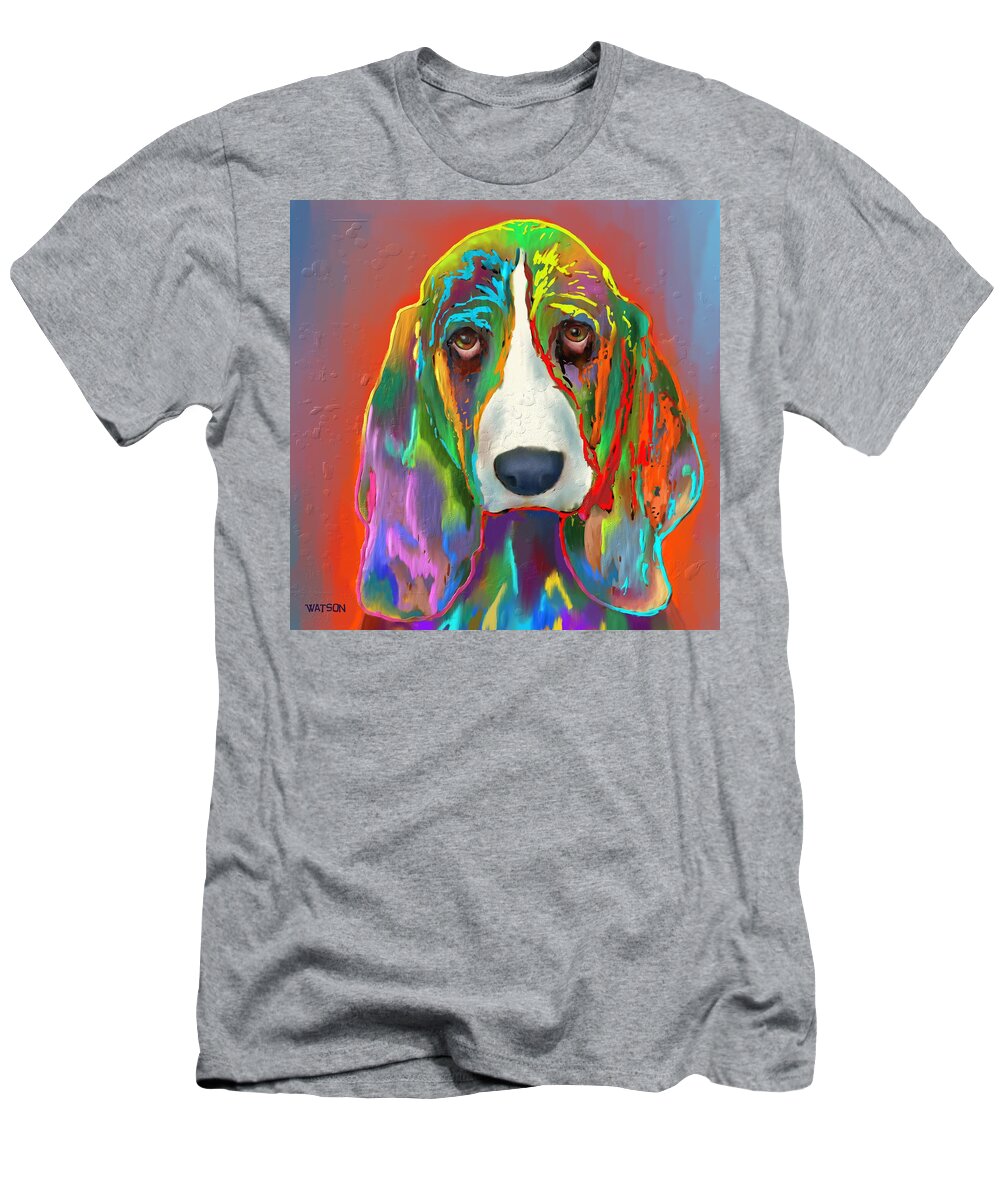 Basset Hound T-Shirt featuring the digital art Basset Hound by Marlene Watson