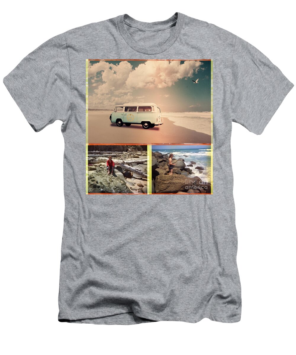Beach T-Shirt featuring the photograph Beach Triptych 3 by Linda Lees