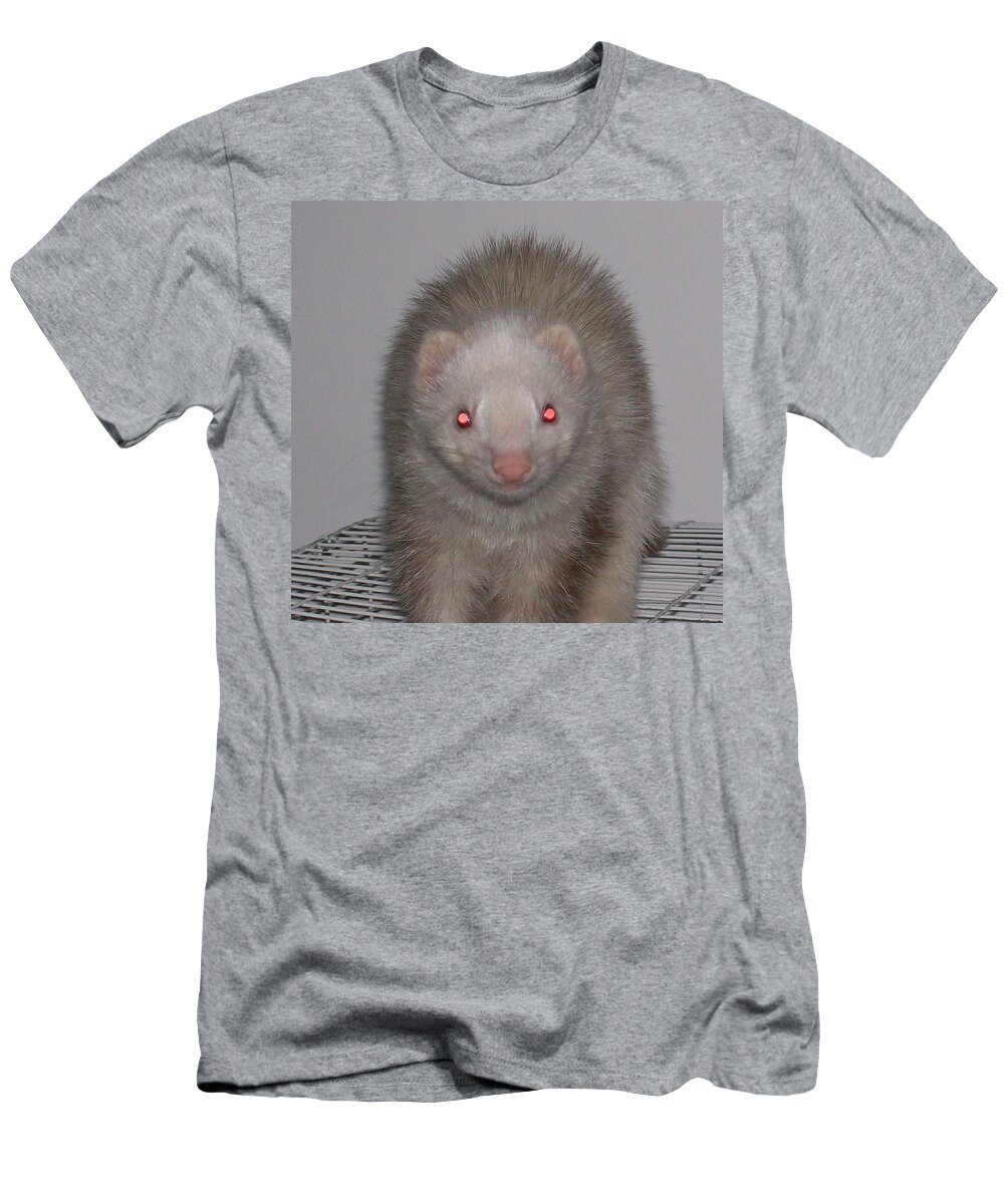 This Is Blondie The Panda Ferret We Rescued T-Shirt featuring the photograph Beautiful Panda Ferret by Belinda Lee