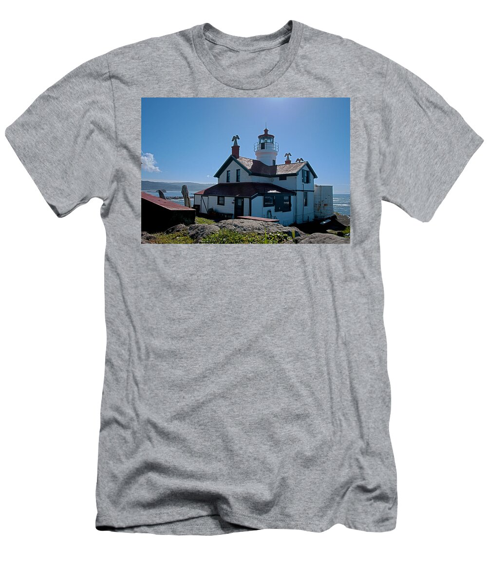 Battery Point Lighthouse T-Shirt featuring the photograph Behind Battery Point Lighthouse by Betty Depee