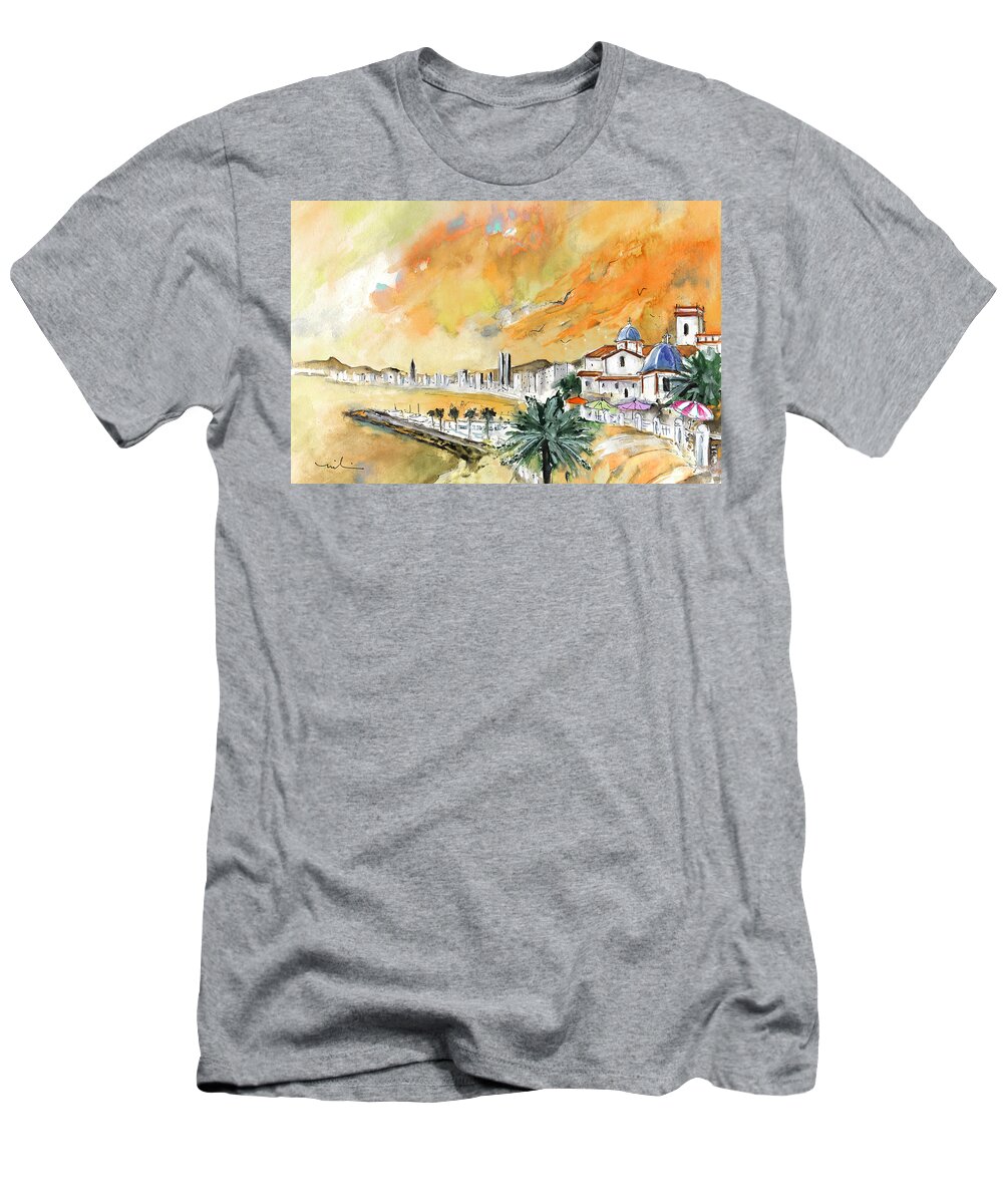 Travel T-Shirt featuring the painting Benidorm Old Town by Miki De Goodaboom