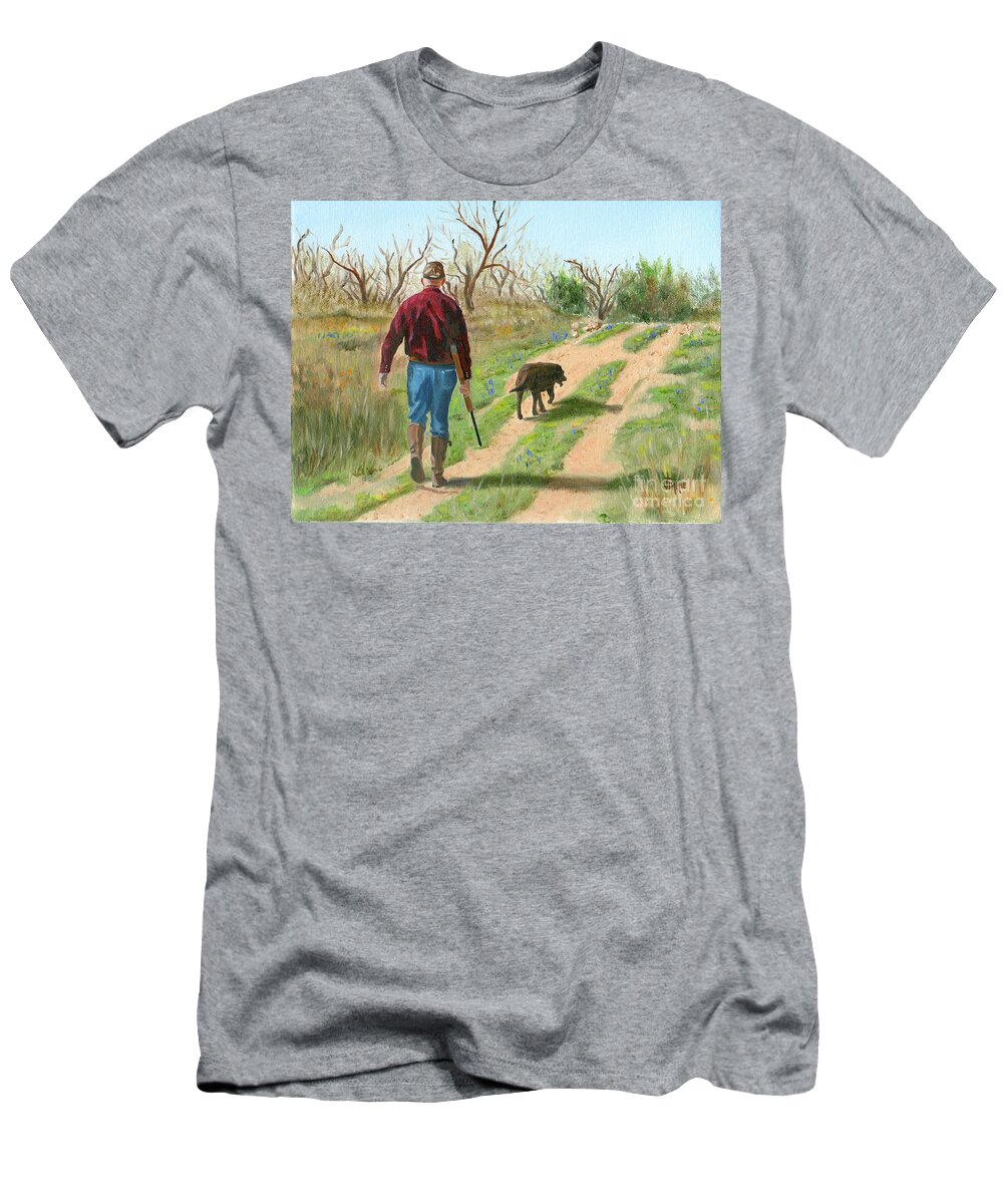 Hunter T-Shirt featuring the painting Best Friends by Jimmie Bartlett