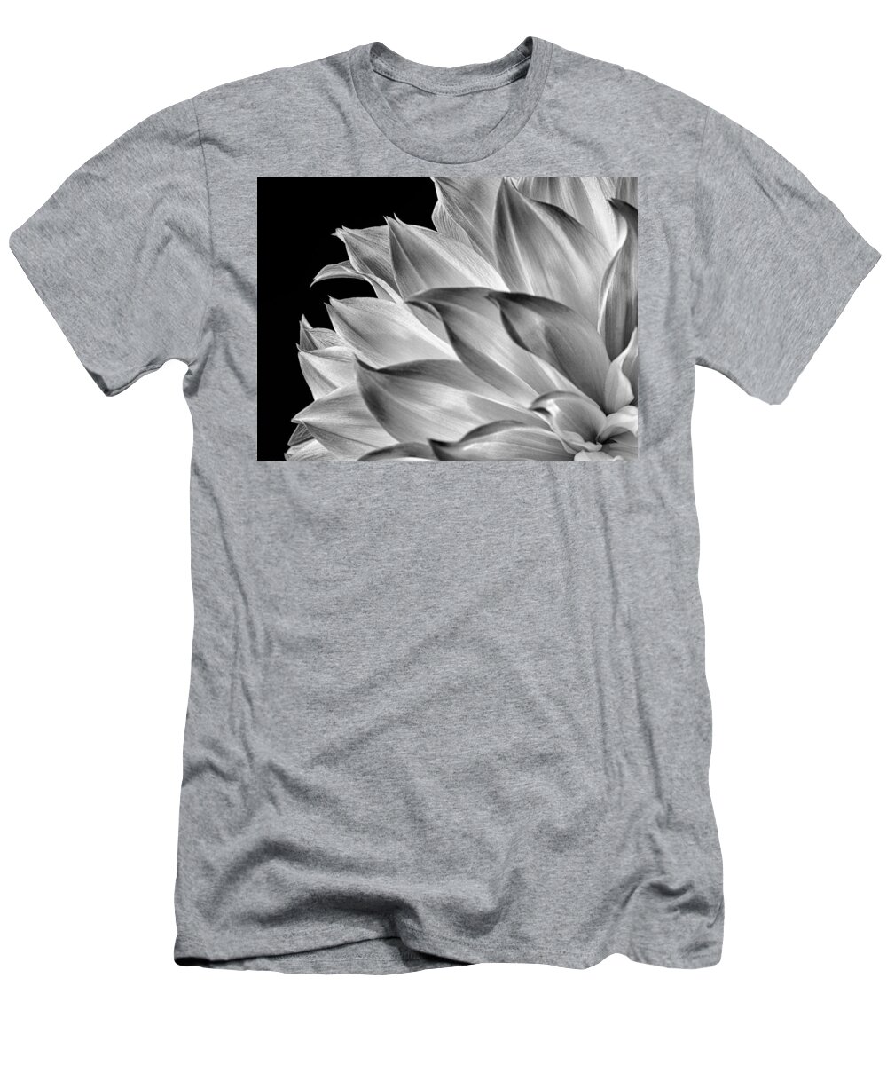 Dahlia T-Shirt featuring the photograph Black and White Dahlia by Georgette Grossman