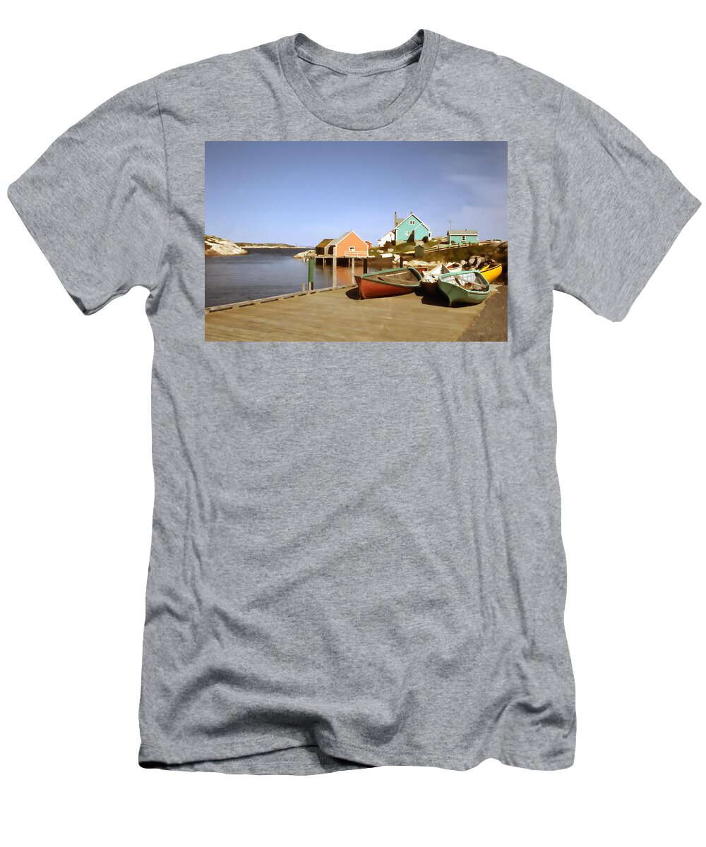 Canoes T-Shirt featuring the photograph Boats Vintage by Cathy Anderson